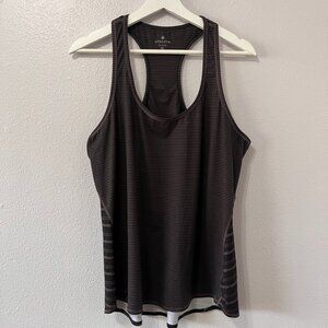Athleta Mixed Stripe Chi Tank Shale Black XL